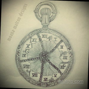 эскиз для тату карманные часы 19.09.2019 №035 - sketch for tattoo pocket w - tatufoto.com