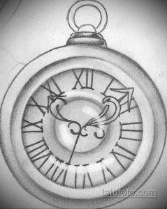 эскиз для тату карманные часы 19.09.2019 №037 - sketch for tattoo pocket w - tatufoto.com