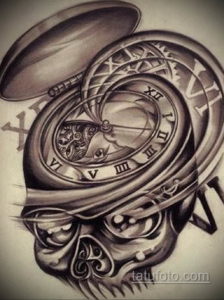 эскиз для тату карманные часы 19.09.2019 №041 - sketch for tattoo pocket w - tatufoto.com