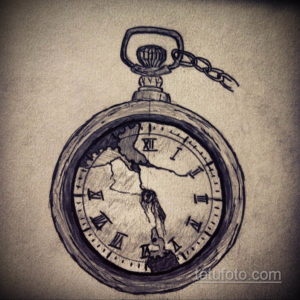 эскиз для тату карманные часы 19.09.2019 №044 - sketch for tattoo pocket w - tatufoto.com