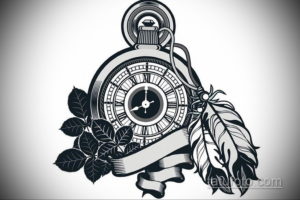эскиз для тату карманные часы 19.09.2019 №050 - sketch for tattoo pocket w - tatufoto.com