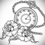 эскиз для тату карманные часы 19.09.2019 №061 - sketch for tattoo pocket w - tatufoto.com