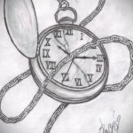 эскиз для тату карманные часы 19.09.2019 №064 - sketch for tattoo pocket w - tatufoto.com