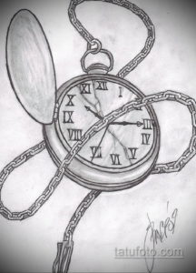 эскиз для тату карманные часы 19.09.2019 №064 - sketch for tattoo pocket w - tatufoto.com