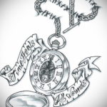 эскиз для тату карманные часы 19.09.2019 №066 - sketch for tattoo pocket w - tatufoto.com