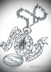 эскиз для тату карманные часы 19.09.2019 №066 - sketch for tattoo pocket w - tatufoto.com