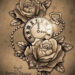 эскиз для тату карманные часы 19.09.2019 №084 - sketch for tattoo pocket w - tatufoto.com