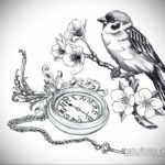 эскиз для тату карманные часы 19.09.2019 №087 - sketch for tattoo pocket w - tatufoto.com