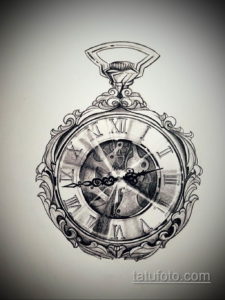 эскиз для тату карманные часы 19.09.2019 №091 - sketch for tattoo pocket w - tatufoto.com