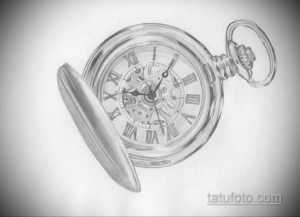 эскиз для тату карманные часы 19.09.2019 №093 - sketch for tattoo pocket w - tatufoto.com