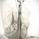 эскиз для тату корабль викингов 27.09.2019 №005 -sketch frigate tattoo- tatufoto.com