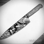 эскиз для тату кухонный нож 23.09.2019 №001 - sketch for tattoo kitchen knif - tatufoto.com