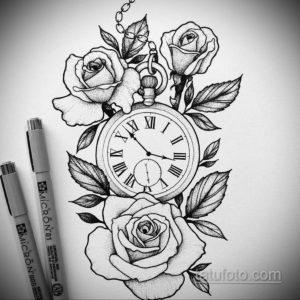 эскиз для тату мужские часы 19.09.2019 №002 - sketch for tattoo men watch - tatufoto.com