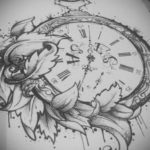 эскиз для тату мужские часы 19.09.2019 №003 - sketch for tattoo men watch - tatufoto.com