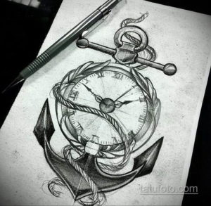 эскиз для тату мужские часы 19.09.2019 №008 - sketch for tattoo men watch - tatufoto.com