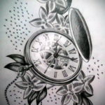 эскиз для тату мужские часы 19.09.2019 №012 - sketch for tattoo men watch - tatufoto.com