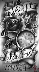 эскиз для тату мужские часы 19.09.2019 №022 - sketch for tattoo men watch - tatufoto.com