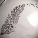 эскиз для тату на запястье перо 26.09.2019 №007 -sketch feather tattoo- tatufoto.com