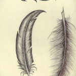 эскиз для тату на запястье перо 26.09.2019 №008 -sketch feather tattoo- tatufoto.com