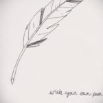 эскиз для тату надпись с пером 26.09.2019 №001 -sketch feather tattoo- tatufoto.com