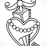 эскиз для тату нож в сердце 23.09.2019 №017 - sketch for tattoo knife in the h - tatufoto.com