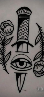 эскиз для тату нож в шее 23.09.2019 №005 — sketch for tattoo knife in the neck — tatufoto.com