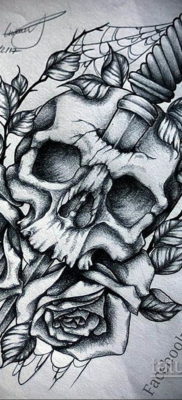 эскиз для тату нож в шее 23.09.2019 №006 — sketch for tattoo knife in the neck — tatufoto.com
