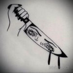эскиз для тату нож глаза 23.09.2019 №004 - sketch for tattoo knife eyes - tatufoto.com