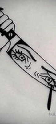эскиз для тату нож глаза 23.09.2019 №004 — sketch for tattoo knife eyes — tatufoto.com