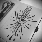 эскиз для тату нож глаза 23.09.2019 №008 - sketch for tattoo knife eyes - tatufoto.com