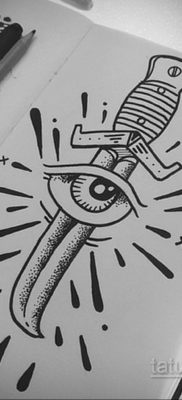 эскиз для тату нож глаза 23.09.2019 №008 — sketch for tattoo knife eyes — tatufoto.com