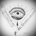 эскиз для тату нож глаза 23.09.2019 №010 - sketch for tattoo knife eyes - tatufoto.com