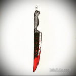 эскиз для тату нож с кровью 23.09.2019 №005 - sketch for tattoo knife with blo - tatufoto.com