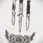 эскиз для тату ножа на пальце 23.09.2019 №004 - sketch for tattoo knife on a f - tatufoto.com