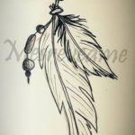эскиз для тату перо браслет 26.09.2019 №001 -sketch feather tattoo- tatufoto.com