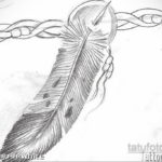 эскиз для тату перо браслет 26.09.2019 №002 -sketch feather tattoo- tatufoto.com