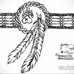 эскиз для тату перо браслет 26.09.2019 №006 -sketch feather tattoo- tatufoto.com