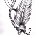 эскиз для тату перо индейца 26.09.2019 №006 -sketch feather tattoo- tatufoto.com