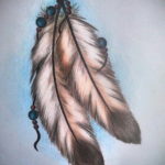 эскиз для тату перо индейца 26.09.2019 №013 -sketch feather tattoo- tatufoto.com
