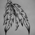 эскиз для тату перо индейца 26.09.2019 №024 -sketch feather tattoo- tatufoto.com