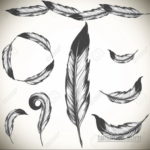 эскиз для тату перо индейца 26.09.2019 №032 -sketch feather tattoo- tatufoto.com