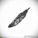 эскиз для тату перо индейца 26.09.2019 №034 -sketch feather tattoo- tatufoto.com