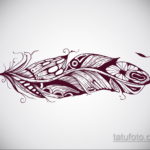 эскиз для тату перо индейца 26.09.2019 №039 -sketch feather tattoo- tatufoto.com