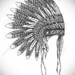эскиз для тату перо индейца 26.09.2019 №056 -sketch feather tattoo- tatufoto.com