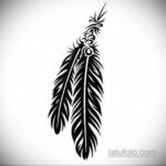 эскиз для тату перо индейца 26.09.2019 №058 -sketch feather tattoo- tatufoto.com
