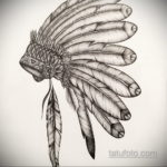 эскиз для тату перо индейца 26.09.2019 №063 -sketch feather tattoo- tatufoto.com