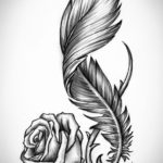 эскиз для тату перо маленькое 26.09.2019 №007 -sketch feather tattoo- tatufoto.com