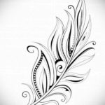 эскиз для тату перо маленькое 26.09.2019 №009 -sketch feather tattoo- tatufoto.com