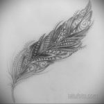 эскиз для тату перо на бедре 26.09.2019 №007 -sketch feather tattoo- tatufoto.com