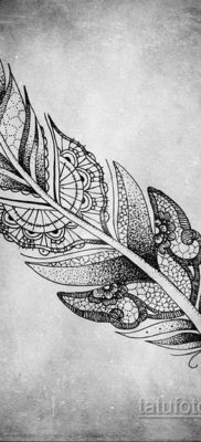 эскиз для тату перо на животе 26.09.2019 №004 -sketch feather tattoo- tatufoto.com